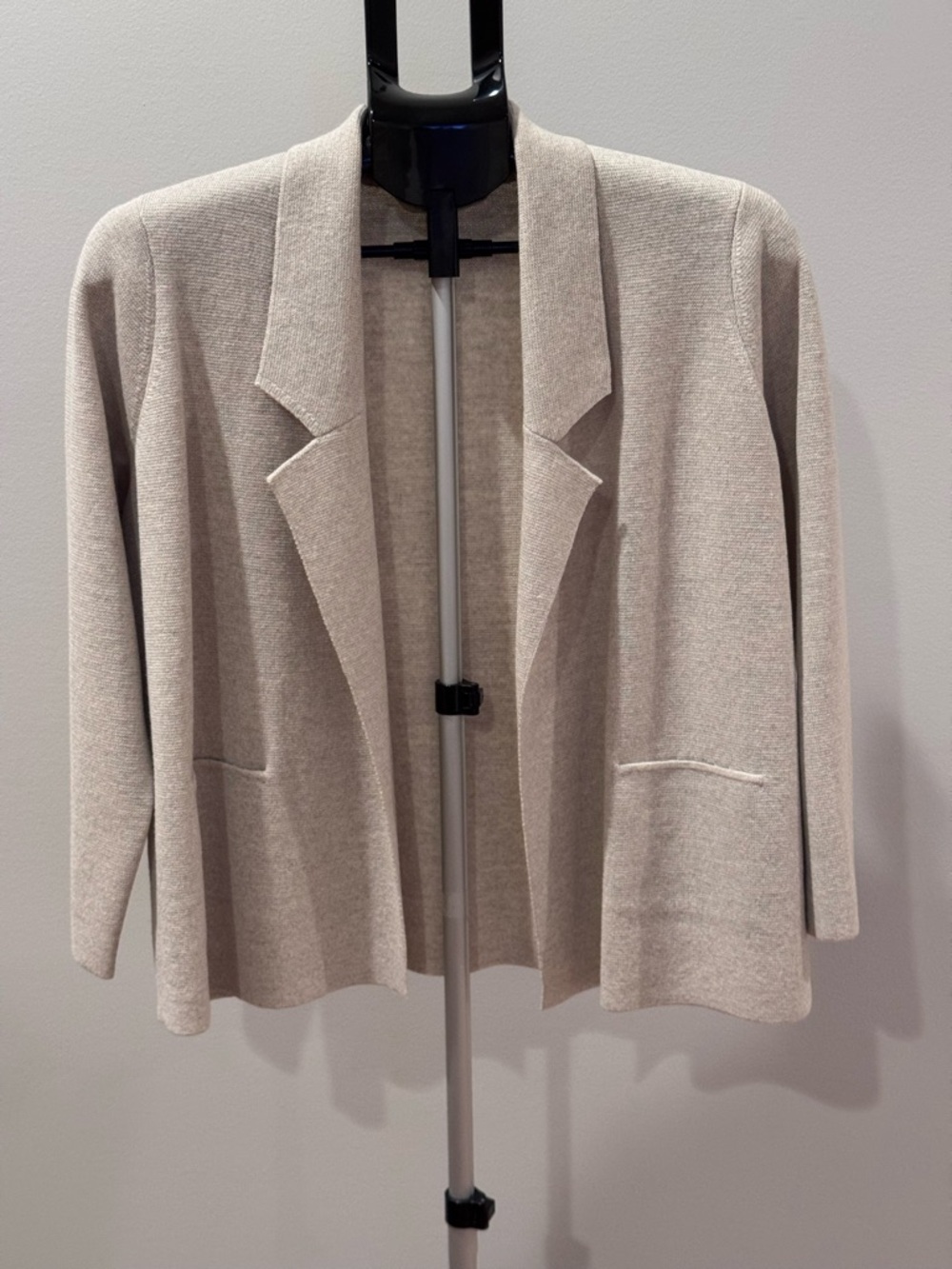 Eileen Fisher Open-Front Knit Blazer in Light Beige